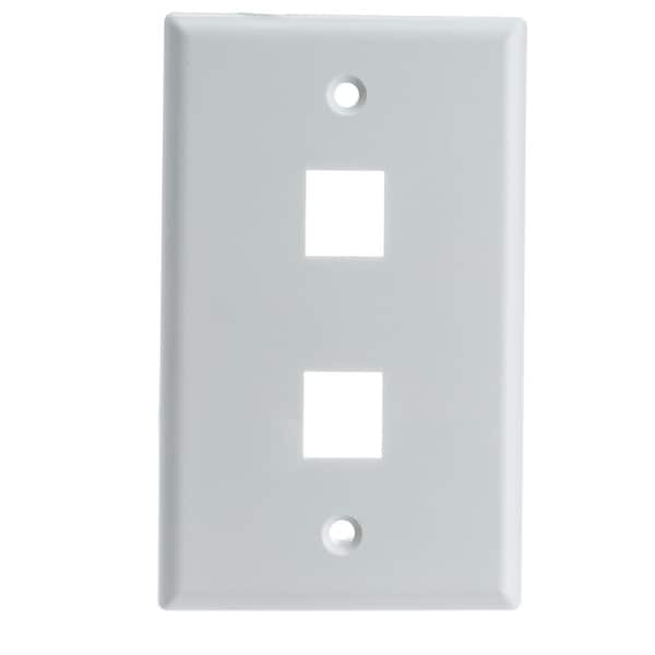 Cable Wholesale 1 Hole Decora Wall Plate Single Gang, White 302-1-W - main